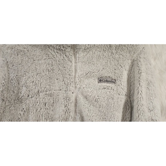 Columbia Women's Cloudy Day Full Zip Fleece Jacket Size Large White/Grey - Picture 4 of 7